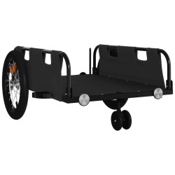 Remorque de vélo noir tissu oxford et fer 