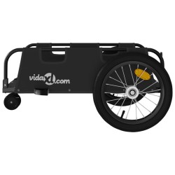 Remorque de vélo noir tissu oxford et fer 