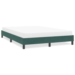 Cadre de lit sans matelas vert foncé 140x210 cm velours 