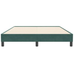 Cadre de lit sans matelas vert foncé 140x210 cm velours 