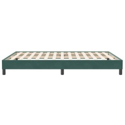 Cadre de lit sans matelas vert foncé 140x210 cm velours 