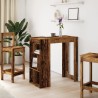 Table de bar avec étagères vieux bois bois d'ingénierie 