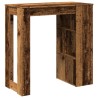 Table de bar avec étagères vieux bois bois d'ingénierie 