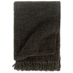 Couverture en coton 125 x 150 cm Anthracite/Marron 