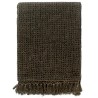Couverture en coton 125 x 150 cm Anthracite/Marron 