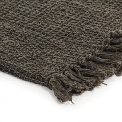 Couverture en coton 125 x 150 cm Anthracite/Marron 