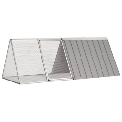 Cage pour lapin Gris 201,5x80,5x71 cm Acier galvanisé 