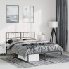 Cadre de lit métal sans matelas avec tête de lit noir 135x190cm 