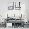 Cadre de lit métal sans matelas avec tête de lit noir 135x190cm 