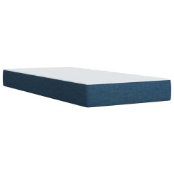 Sommier à lattes de lit avec matelas Bleu 100x200 cm Tissu 