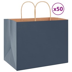 Sacs en papier 50 pcs avec poignées bleu 32x22x24 cm 