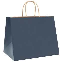 Sacs en papier 50 pcs avec poignées bleu 32x22x24 cm 