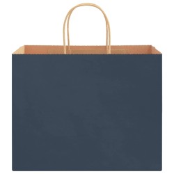 Sacs en papier 50 pcs avec poignées bleu 32x22x24 cm 