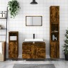 Armoire salle de bain chêne fumé 80x33x60cm bois d'ingénierie 