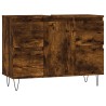 Armoire salle de bain chêne fumé 80x33x60cm bois d'ingénierie 
