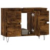 Armoire salle de bain chêne fumé 80x33x60cm bois d'ingénierie 