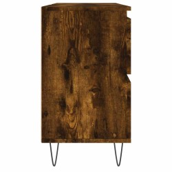 Armoire salle de bain chêne fumé 80x33x60cm bois d'ingénierie 