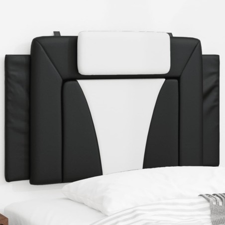 Coussin de tête de lit noir et blanc 80 cm similicuir 