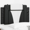 Coussin de tête de lit noir et blanc 80 cm similicuir 