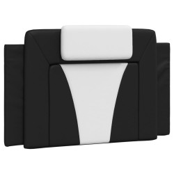 Coussin de tête de lit noir et blanc 80 cm similicuir 