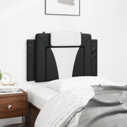 Coussin de tête de lit noir et blanc 80 cm similicuir 
