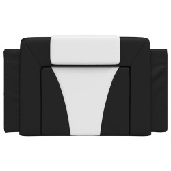 Coussin de tête de lit noir et blanc 80 cm similicuir 