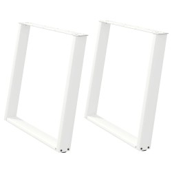 Pieds de table à manger en U 2 pièces Blanc 100 x (72-73) cm Acier 