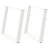 Pieds de table à manger en U 2 pièces Blanc 100 x (72-73) cm Acier 
