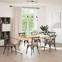 Pieds de table à manger en U 2 pièces Blanc 100 x (72-73) cm Acier 