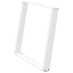 Pieds de table à manger en U 2 pièces Blanc 100 x (72-73) cm Acier 