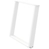 Pieds de table à manger en U 2 pièces Blanc 100 x (72-73) cm Acier 