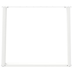 Pieds de table à manger en U 2 pièces Blanc 100 x (72-73) cm Acier 