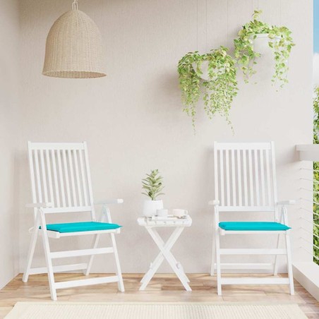 Coussins de chaise de jardin lot de 2 turquoise 50x50x4cm tissu 