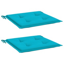 Coussins de chaise de jardin lot de 2 turquoise 50x50x4cm tissu 