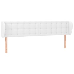 Tête de lit avec oreilles Blanc 163x23x78/88 cm Similicuir 