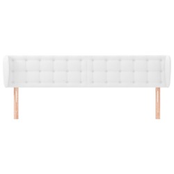 Tête de lit avec oreilles Blanc 163x23x78/88 cm Similicuir 
