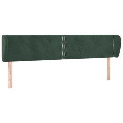 Tête de lit avec oreilles Vert foncé 163x23x78/88 cm Velours 