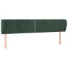 Tête de lit avec oreilles Vert foncé 163x23x78/88 cm Velours 