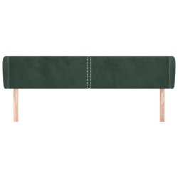 Tête de lit avec oreilles Vert foncé 163x23x78/88 cm Velours 