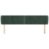 Tête de lit avec oreilles Vert foncé 163x23x78/88 cm Velours 