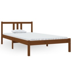 Cadre de lit sans matelas marron miel bois massif 100x200 cm 
