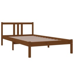 Cadre de lit sans matelas marron miel bois massif 100x200 cm 