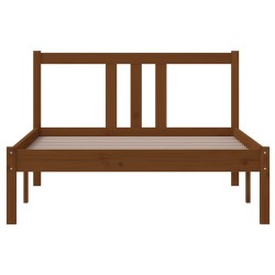 Cadre de lit sans matelas marron miel bois massif 100x200 cm 