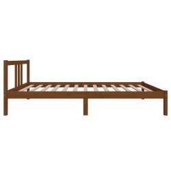 Cadre de lit sans matelas marron miel bois massif 100x200 cm 