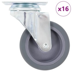 16 pcs Roulettes pivotantes 75 mm 