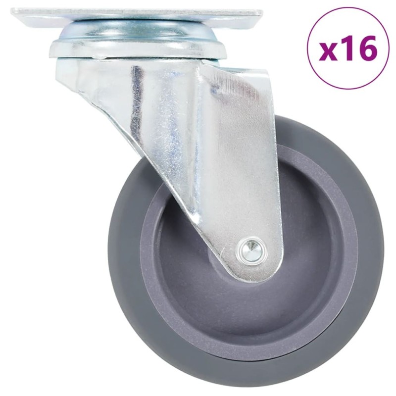 16 pcs Roulettes pivotantes 75 mm 