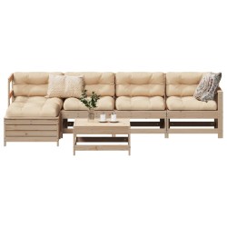 Salon de jardin 6 pcs bois de pin massif 