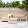 Salon de jardin 6 pcs bois de pin massif 