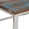 Table basse argenté inox et bois de récupération massif 