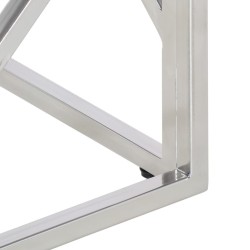 Table basse argenté inox et bois de récupération massif 